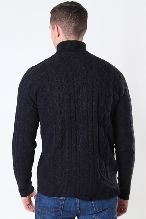 Only & Sons Rigge 3 Cable Roll Neck Breien Black
