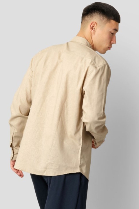 Clean Cut Copenhagen Cotton Linen Overhemd Khaki