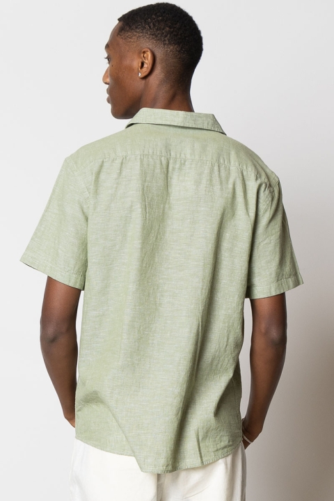 Clean Cut Copenhagen Giles Bowling Shirt S/S Green Melange