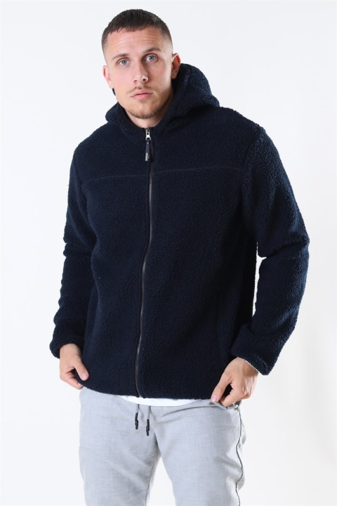 Solid Lon Hood Jas Insignia Blue