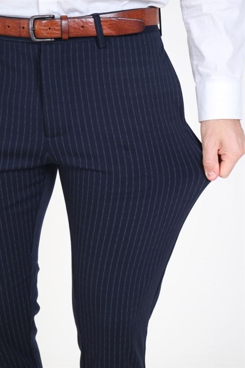 Clean Cut Milano Pinstripes Pants Navy