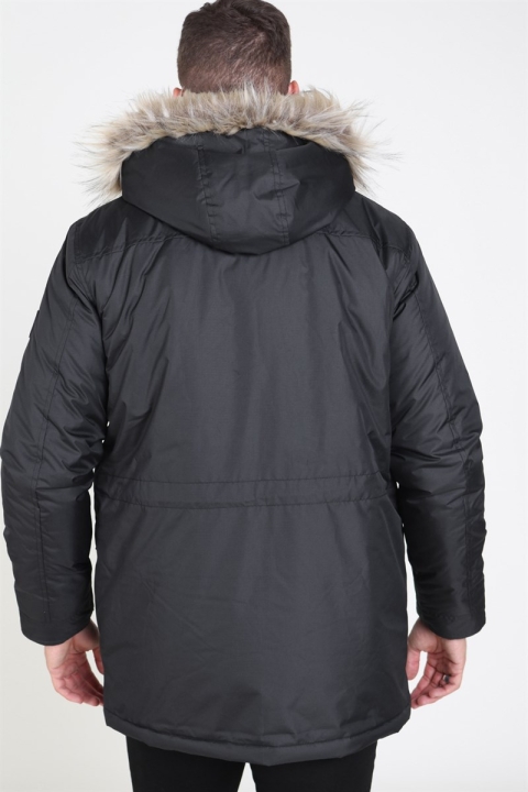 Solid Decker Parka Jas Black