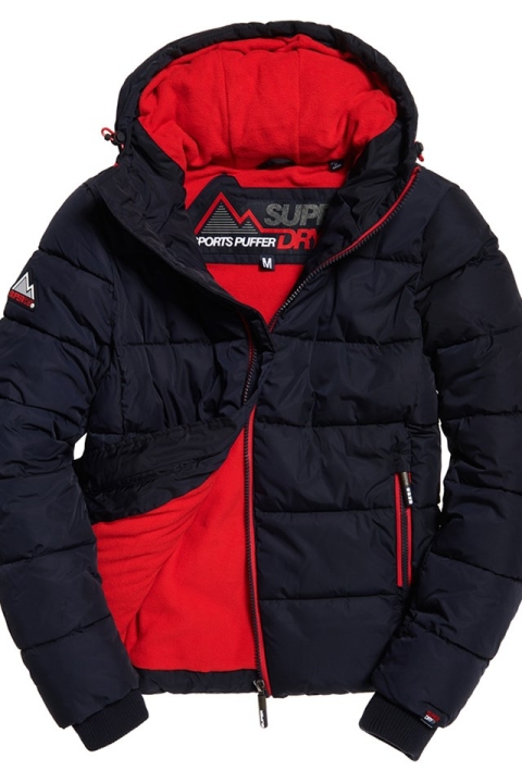 Superdry Sports Puffer Jas Navy/Bright Red