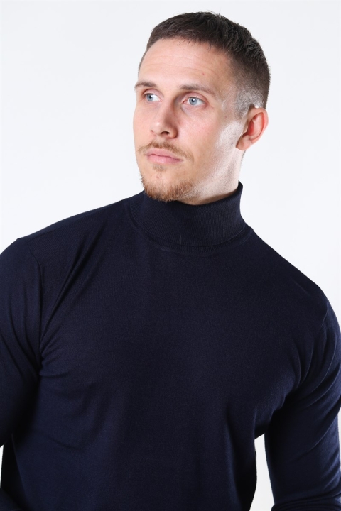 Jeff Potter Turtleneck Strik Navy