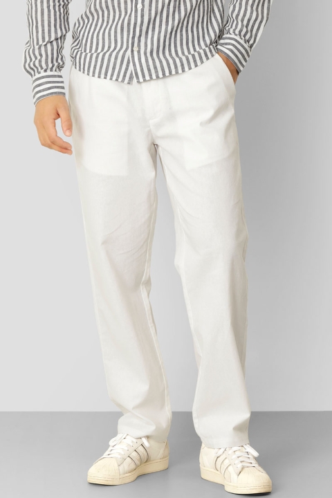 Clean Cut Copenhagen Barcelona Cotton Linen Pants White