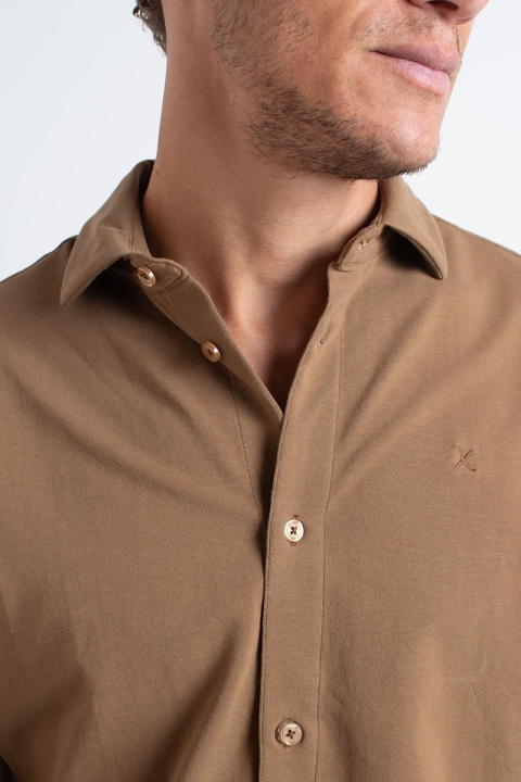 Clean Cut Copenhagen Clean Formal Stretch Shirt LS Brown