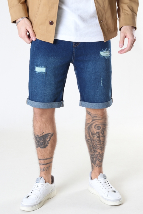 Denim Project Mr Orange Denim Shorts Dark Blue destroy