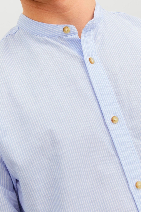 Jack & Jones SUMMER LINEN BAND SHIRT L/S Cashmere Blue Stripe