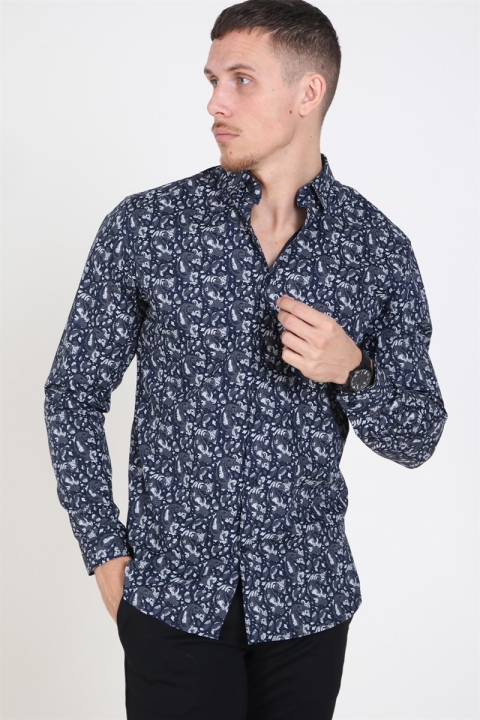 Jack & Jones Focus Paisley Overhemd Navy Blazer