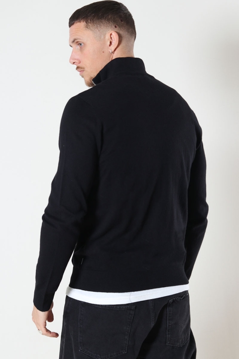 Jack & Jones JJEEMIL KNIT HALF ZIP NOOS Black