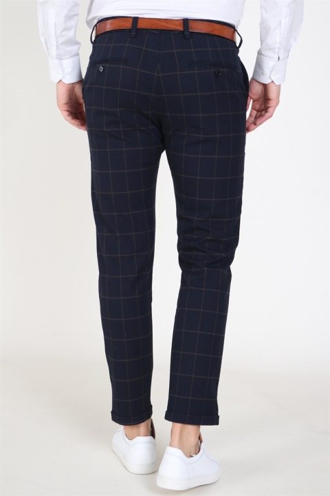 Les Deux Como Check Pak Pants Dark Navy/Brown