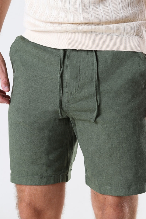 Selected SLHCOMFORT-NEWTON LINEN SHORTS W Olivine