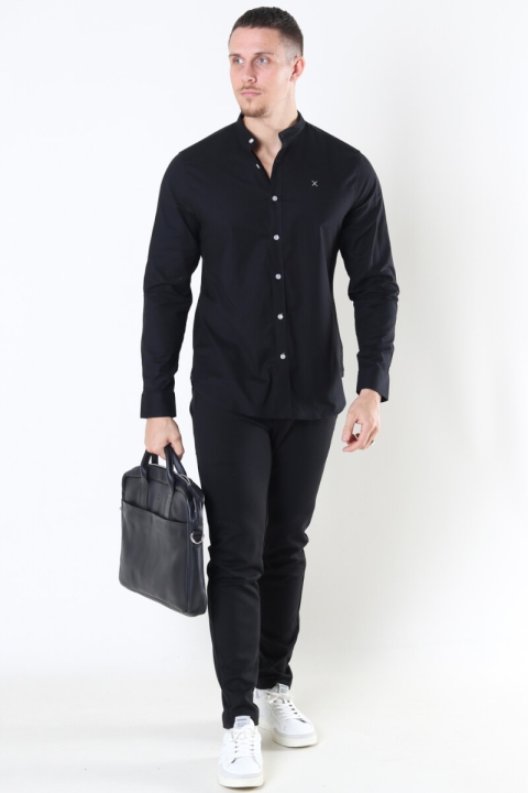 Clean Cut Copenhagen Oxford Mao Stretch L/S Overhemd Black