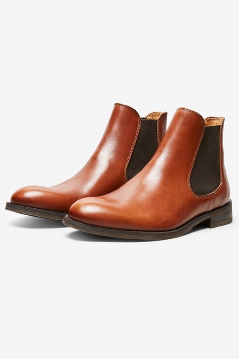 Selected Louis Leather Chealser Boot Cognac