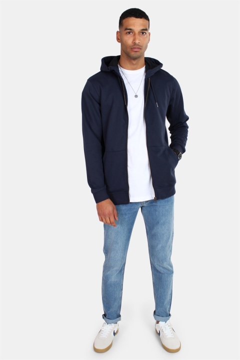 Only & Sons Basic Sweat Zip Hoodie Unbrushed Blue Nights