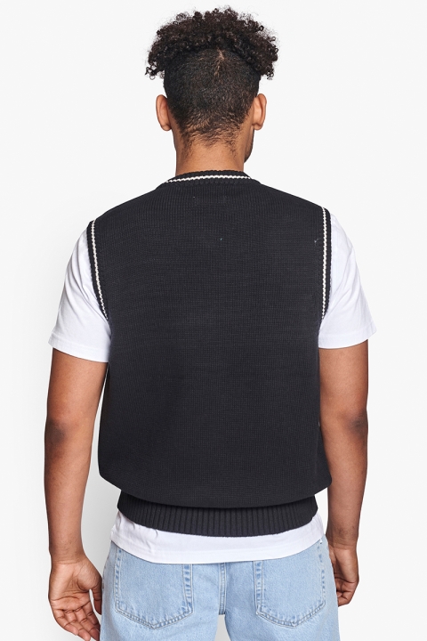 Woodbird Karl Knit Vest Black