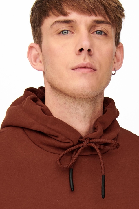 ONLY & SONS ONSCERES LIFE HOODIE SWEAT NOOS Burnt Henna