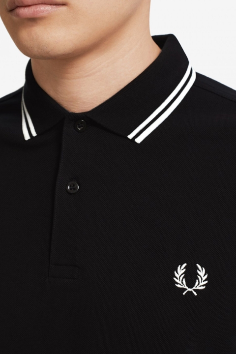 Fred Perry LS TWIN TIPPED SHIRT 102 Black