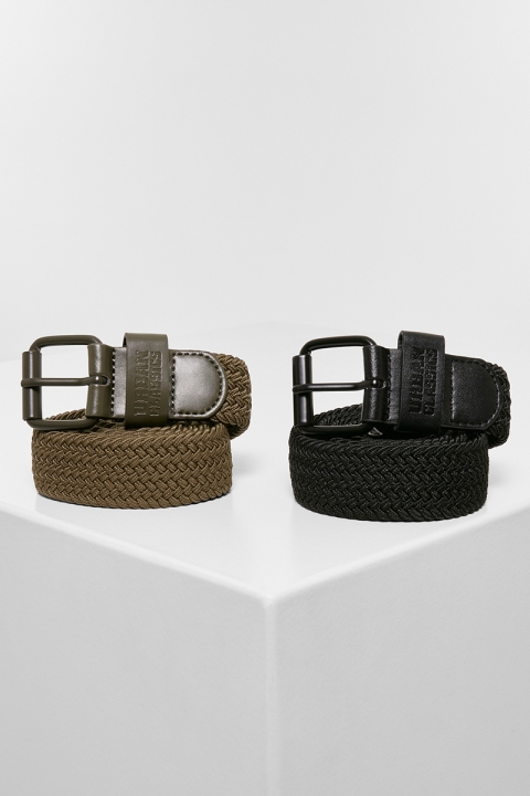 Urban Classics Elastic Belt Set Black/olive