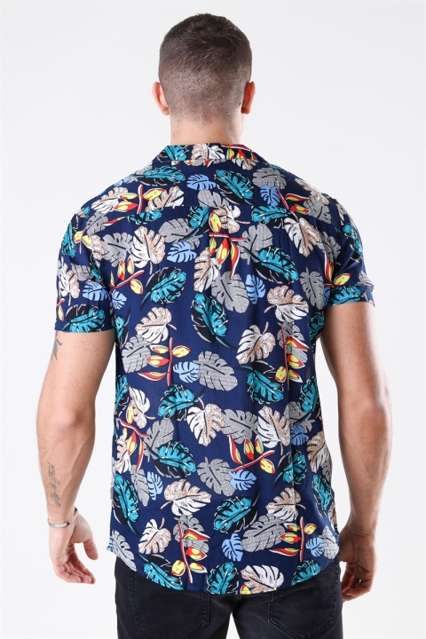 Solid Brando S/S Cuba Tropic Overhemd Insignia Blue