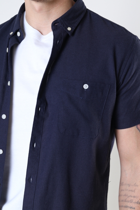 Kronstadt Johan Linen S/S shirt Navy