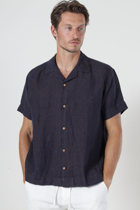 Kronstadt Ayers SS loose Shirt Chocolate Plum