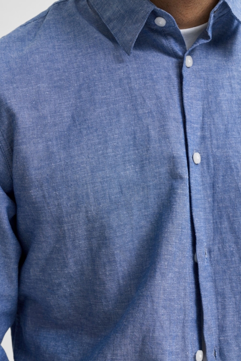 Selected Slim Sun Linen Shirt LS Medium Blue Denim