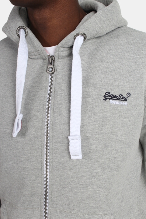 Superdry Orange Label Zip Hoodie Grey Marl