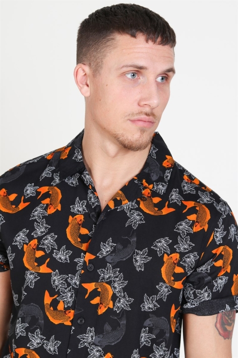 Only & Sons Gabrial S/S Animal Viscose Overhemd Black/Fish Print