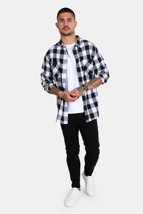 URBAN CLASSICS Checked Flanell Overhemd Black/White