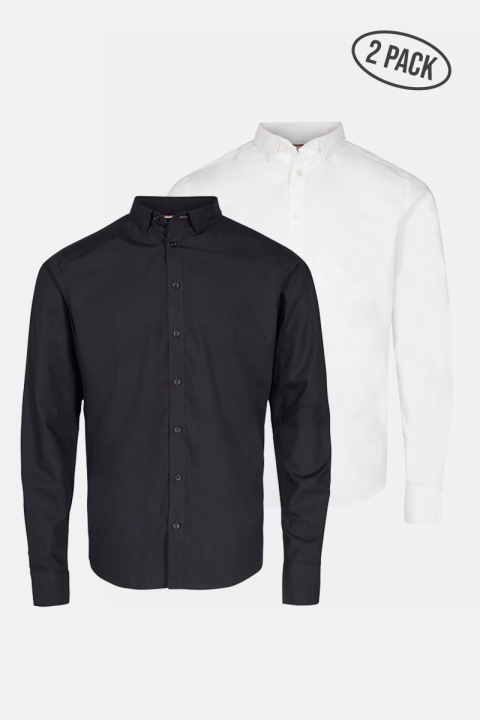 Jack & Jones JJJOE SHIRT LS 2 PACK Black