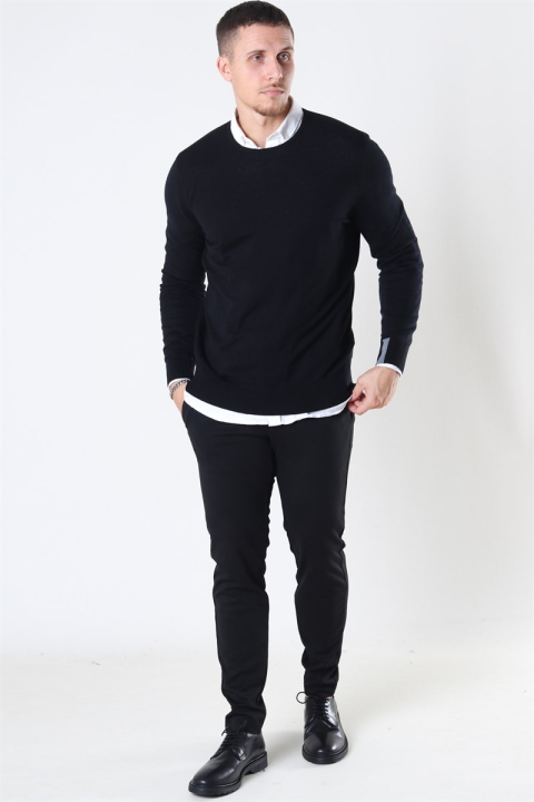 Mos Mosh Adam Supima O-Neck Knit Black