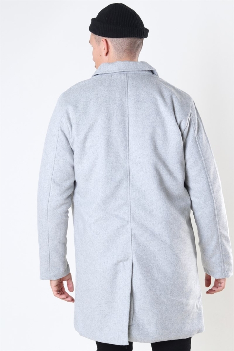 Denim Project Wollen Jas Light Grey Melange