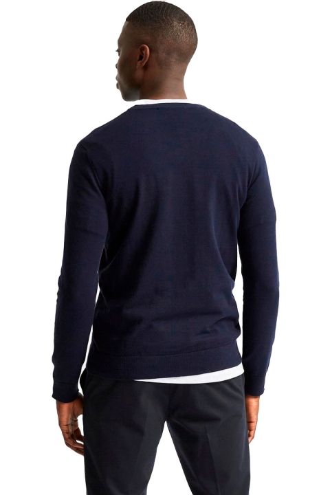 Selected BERG LS KNIT V-NECK Navy Blazer Melange