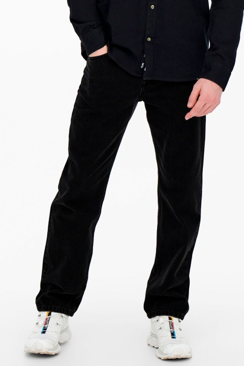 ONLY & SONS ONSWEFT REG BLACK  2956 JEANS NOOS Black Denim