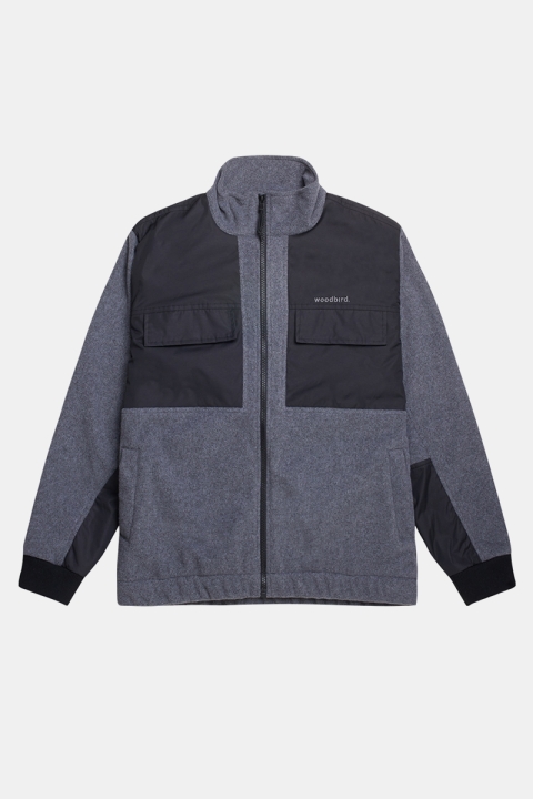 Woodbird Strukt Zip Fleece Dark Grey