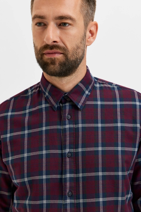 Selected SLHSLIMTRENT SHIRT LS CHECK W Winetasting Checks