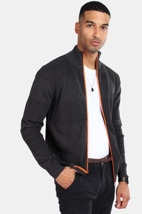 Kronstadt Jacob Zip Breien Charcoal Mel/Orange