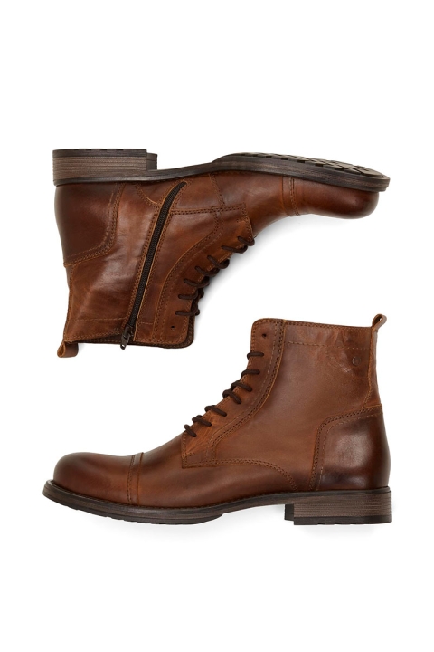 Jack & Jones RUSSEL LEATHER BOOTS Cognac