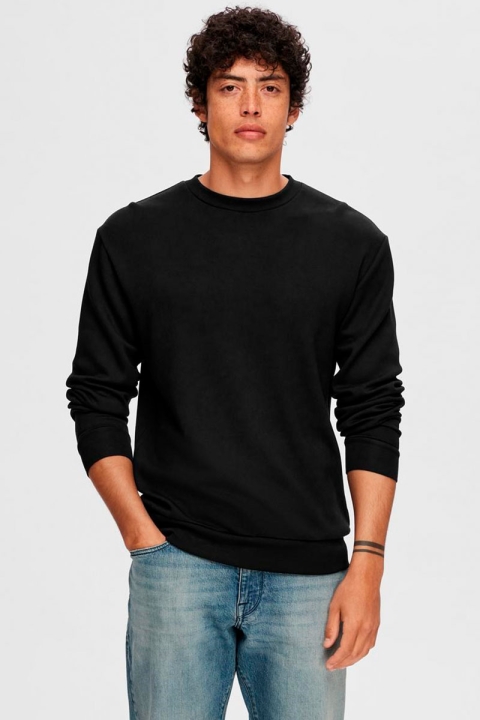 Selected Emanuel Soft Crew Neck Sweat Black