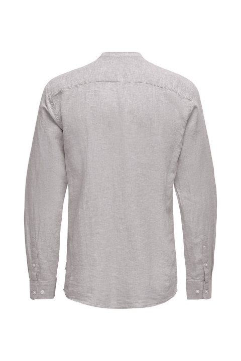 ONLY & SONS CAIDEN LS SOLID LINEN MAO SHIRT Nirvana