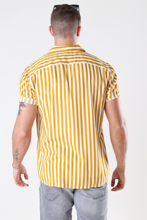 Only & Sons Wayne Striped Viscose Overhemd Golden Spice