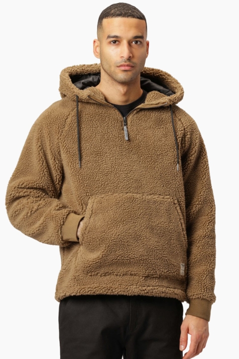 Fat Moose Ben Fleece Half Zip Hood Light Brown