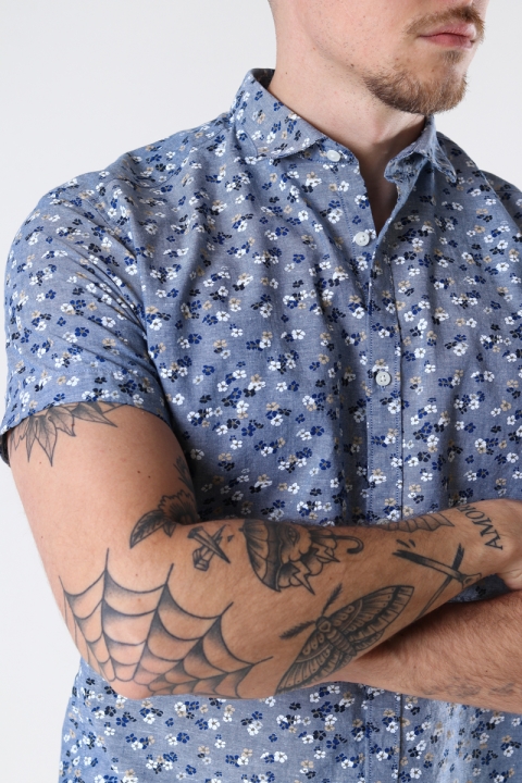 Jack & Jones JPRBLASUMMER BLACKPOOL SHIRT S/S SN Faded Denim