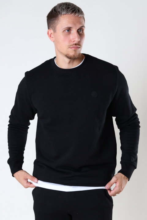 Kronstadt Lars Organic/Recycled sweat crew Black