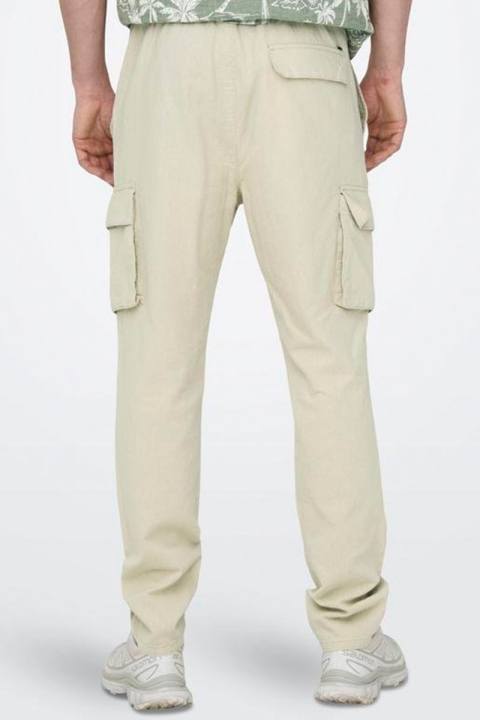 ONLY & SONS Linus Cargo Cotton Linen Pants Silver Lining