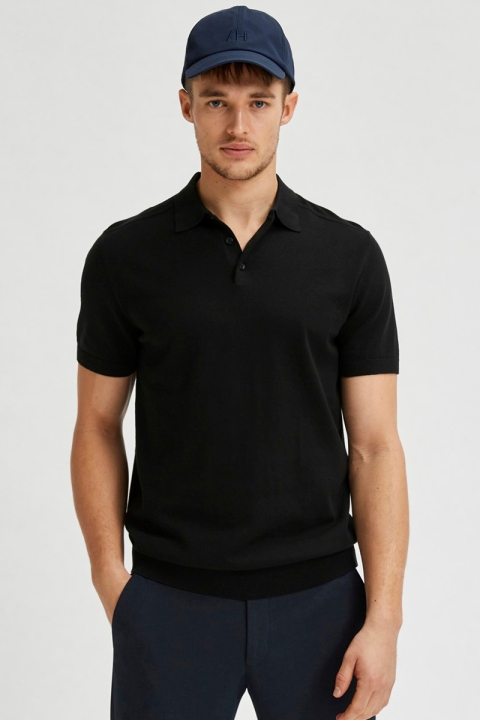 Selected SLHBERG SS POLO NECK B NOOS Black