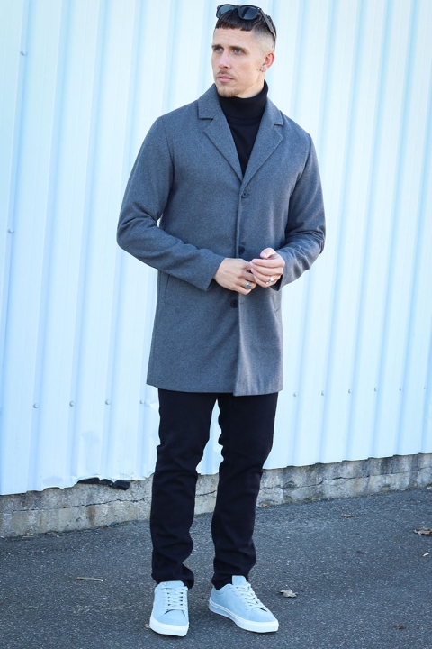 Jack & Jones TOMMY WOOL COAT Grey Melange