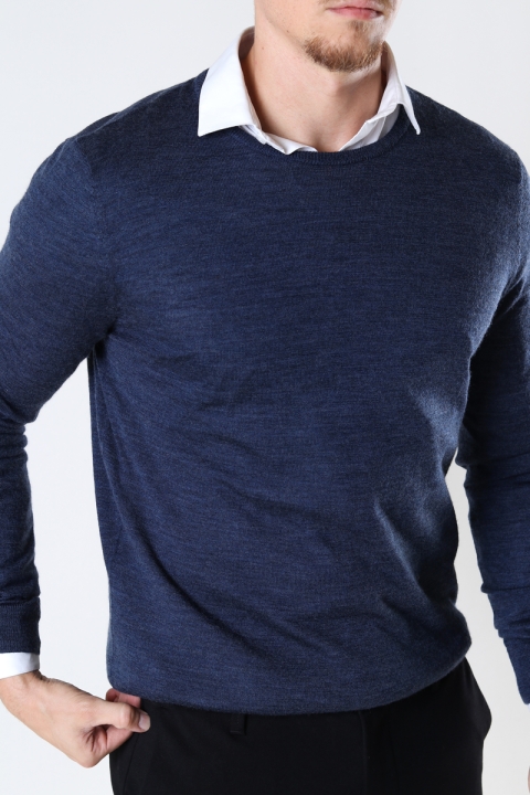 Kronstadt Johs Merino crew neck knit Indigo