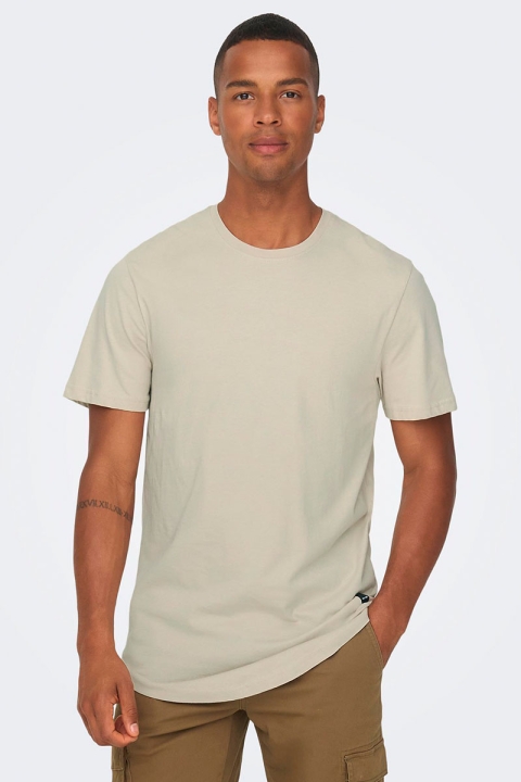 Only & Sons MATT LONGY SS TEE Silver Lining